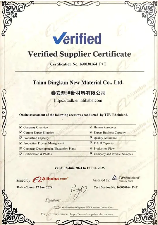 TUV verified for alibaba 1
