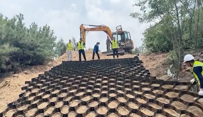 The hdpe Geocell construction scheme for slope protection-15